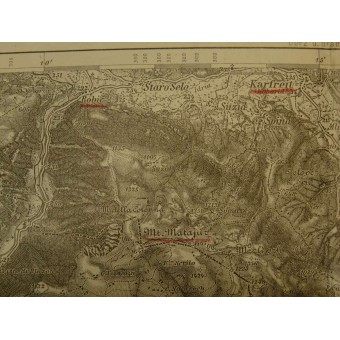 Tolmezzo-Tolmein, WW1 Itä-Unkarin Italian kartta. Espenlaub militaria